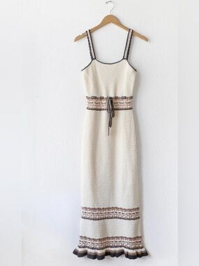 Crochet Knit Midi Dress